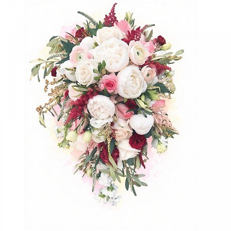 Blush & Burgundy Bouquet Canvas Print
