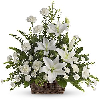 Peaceful White Lilies Basket