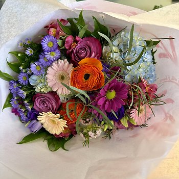 Mixed Wrapped Floral Bouquet